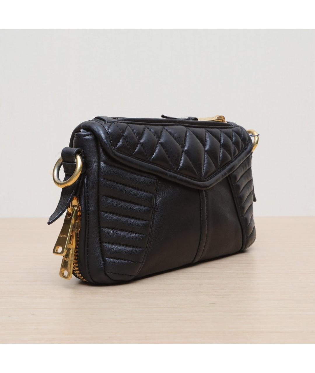 MIU MIU Черная кожаная сумка через плечо, фото 6