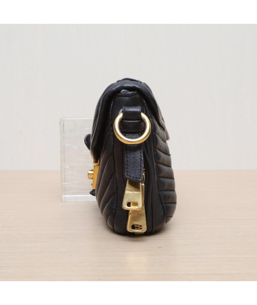 MIU MIU Черная кожаная сумка через плечо, фото 5