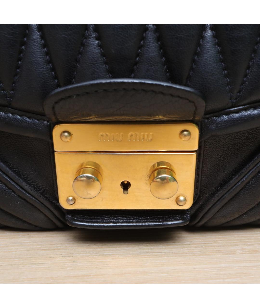 MIU MIU Черная кожаная сумка через плечо, фото 8