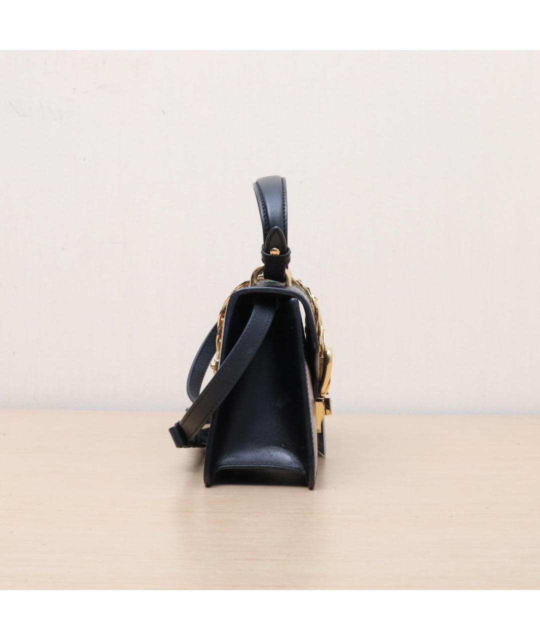GUCCI Черная кожаная сумка через плечо, фото 5