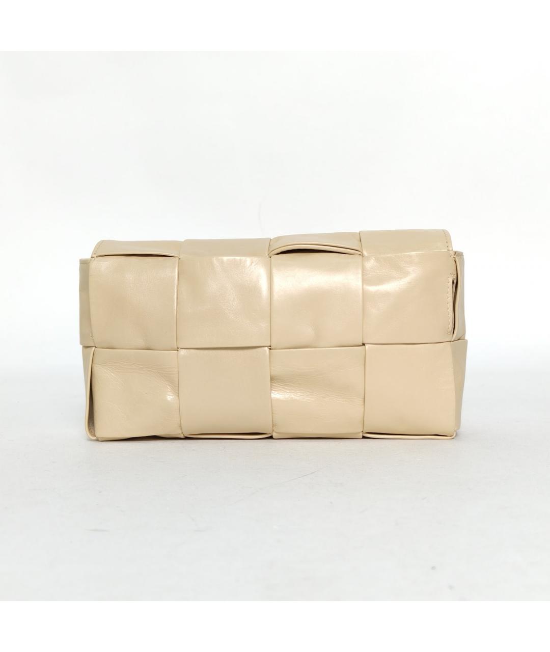 BOTTEGA VENETA Бежевая кожаная сумка через плечо, фото 4