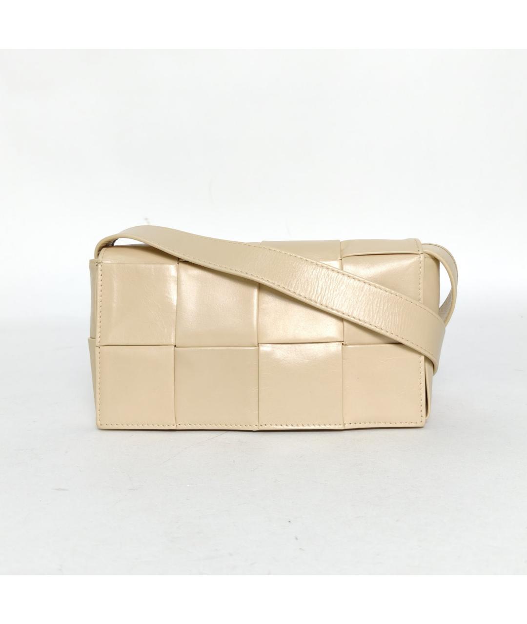 BOTTEGA VENETA Бежевая кожаная сумка через плечо, фото 2