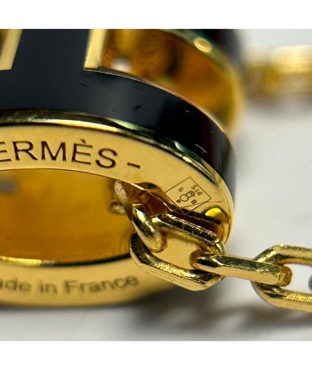 HERMES Черная металлическая подвеска, фото 9