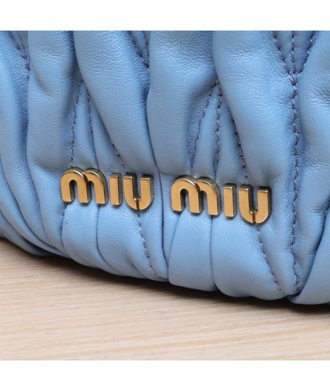 MIU MIU Голубая кожаная сумка через плечо, фото 8