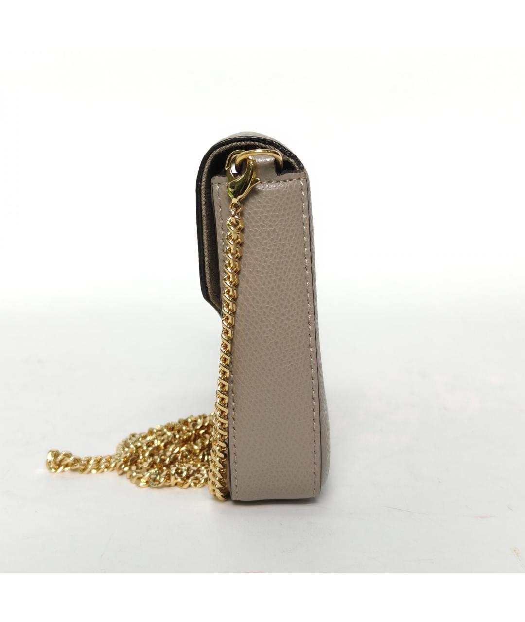 FENDI Серая кожаная сумка через плечо, фото 5