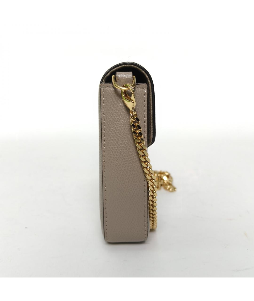 FENDI Серая кожаная сумка через плечо, фото 3