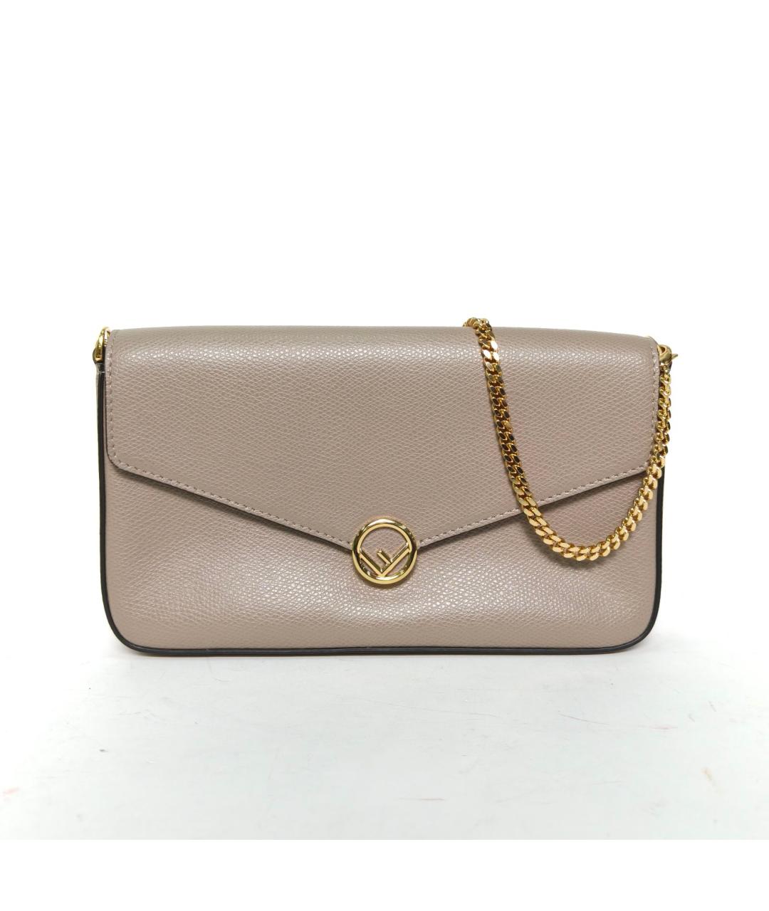 FENDI Серая кожаная сумка через плечо, фото 2