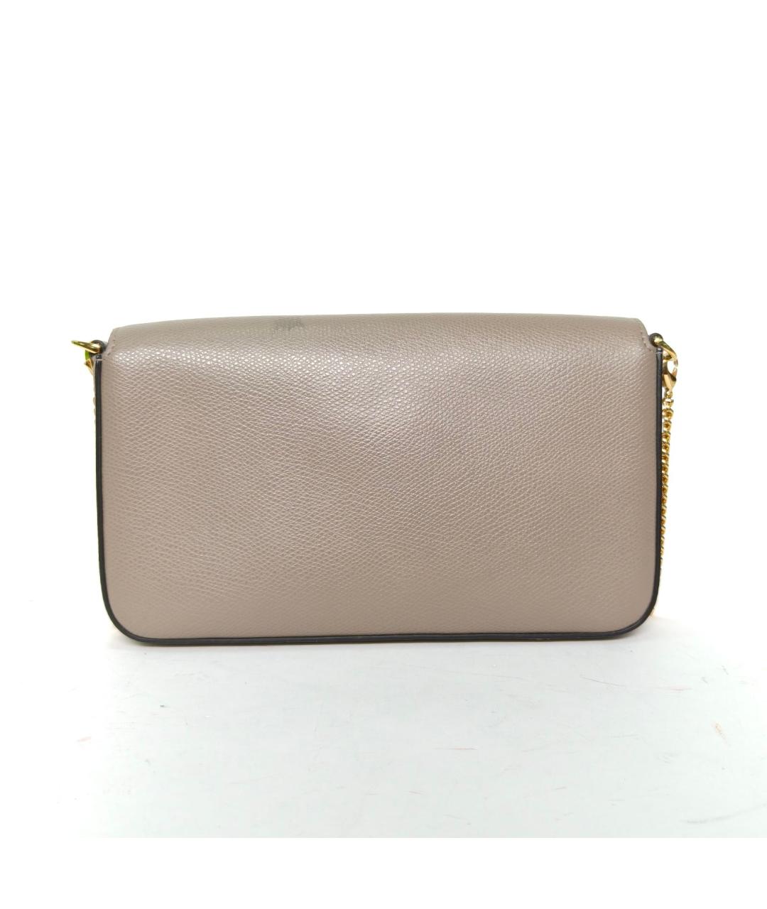 FENDI Серая кожаная сумка через плечо, фото 4