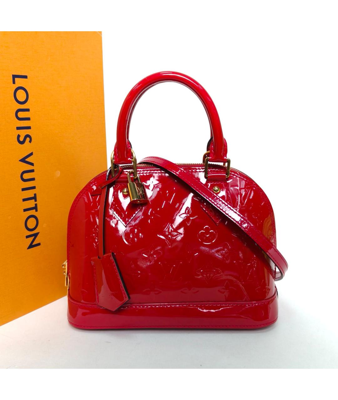 LOUIS VUITTON Красная кожаная сумка через плечо, фото 8