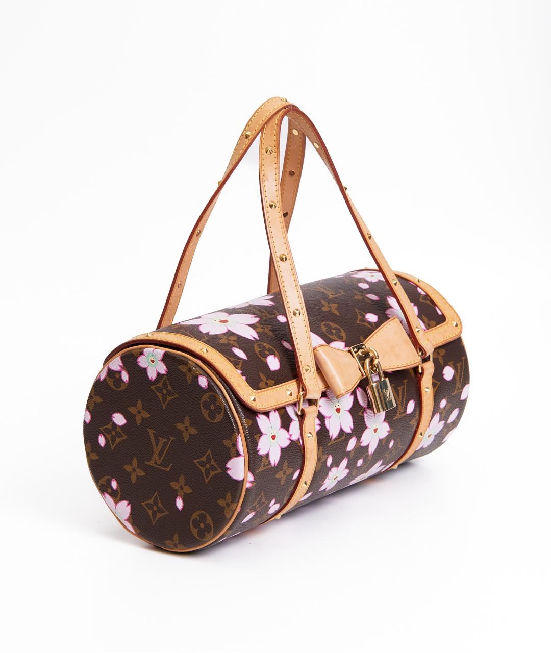 LOUIS VUITTON Коричневая кожаная сумка с короткими ручками, фото 4