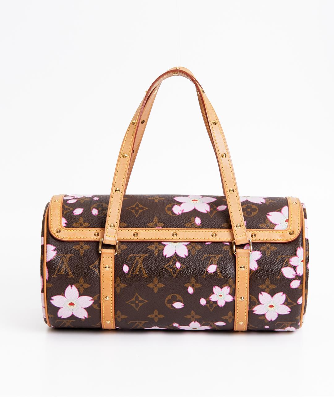 LOUIS VUITTON Коричневая кожаная сумка с короткими ручками, фото 3