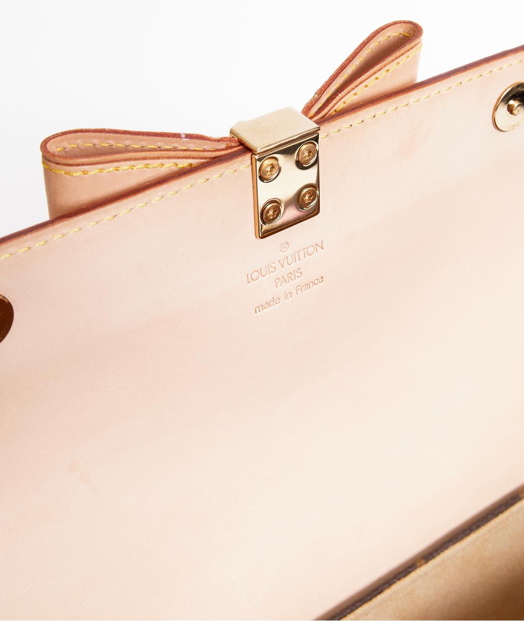 LOUIS VUITTON Коричневая кожаная сумка с короткими ручками, фото 5