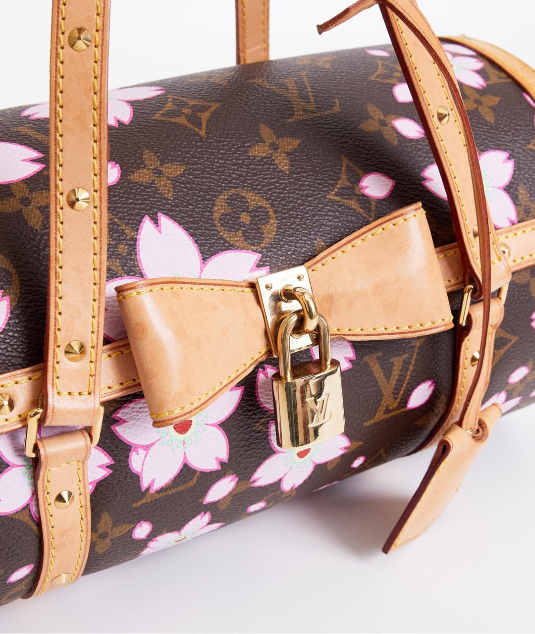 LOUIS VUITTON Коричневая кожаная сумка с короткими ручками, фото 7