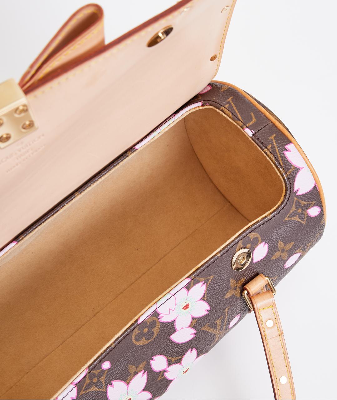 LOUIS VUITTON Коричневая кожаная сумка с короткими ручками, фото 6