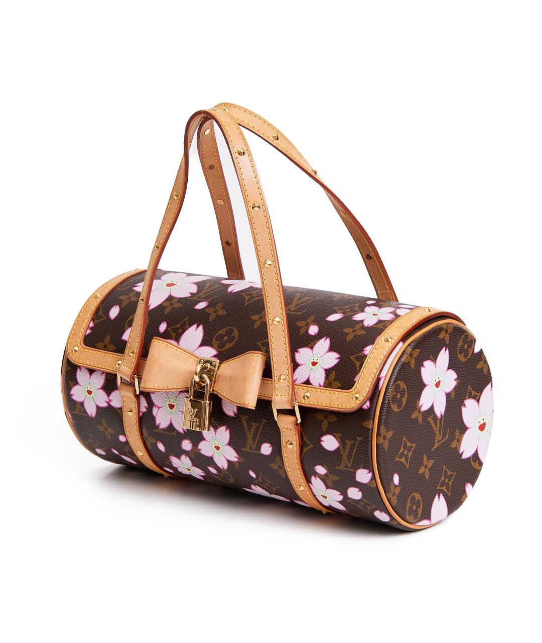 LOUIS VUITTON Коричневая кожаная сумка с короткими ручками, фото 2