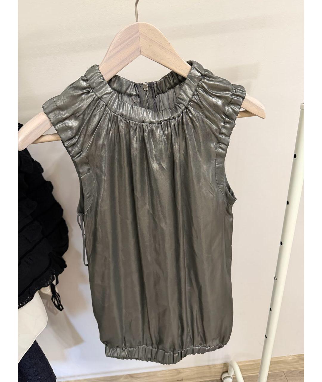 DOLCE&GABBANA Серебряная хлопковая блузы, фото 5