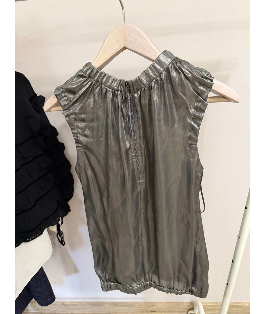 DOLCE&GABBANA Серебряная хлопковая блузы, фото 2