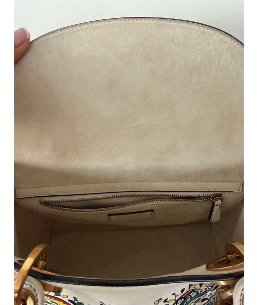 CHRISTIAN DIOR Белая кожаная сумка через плечо, фото 7