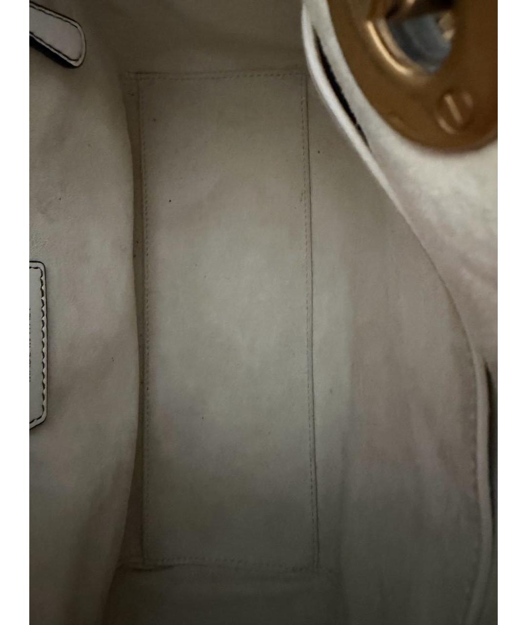 CHRISTIAN DIOR Белая кожаная сумка через плечо, фото 4