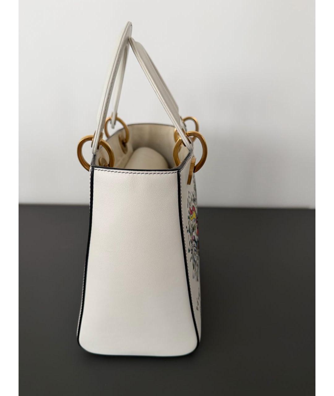 CHRISTIAN DIOR Белая кожаная сумка через плечо, фото 5