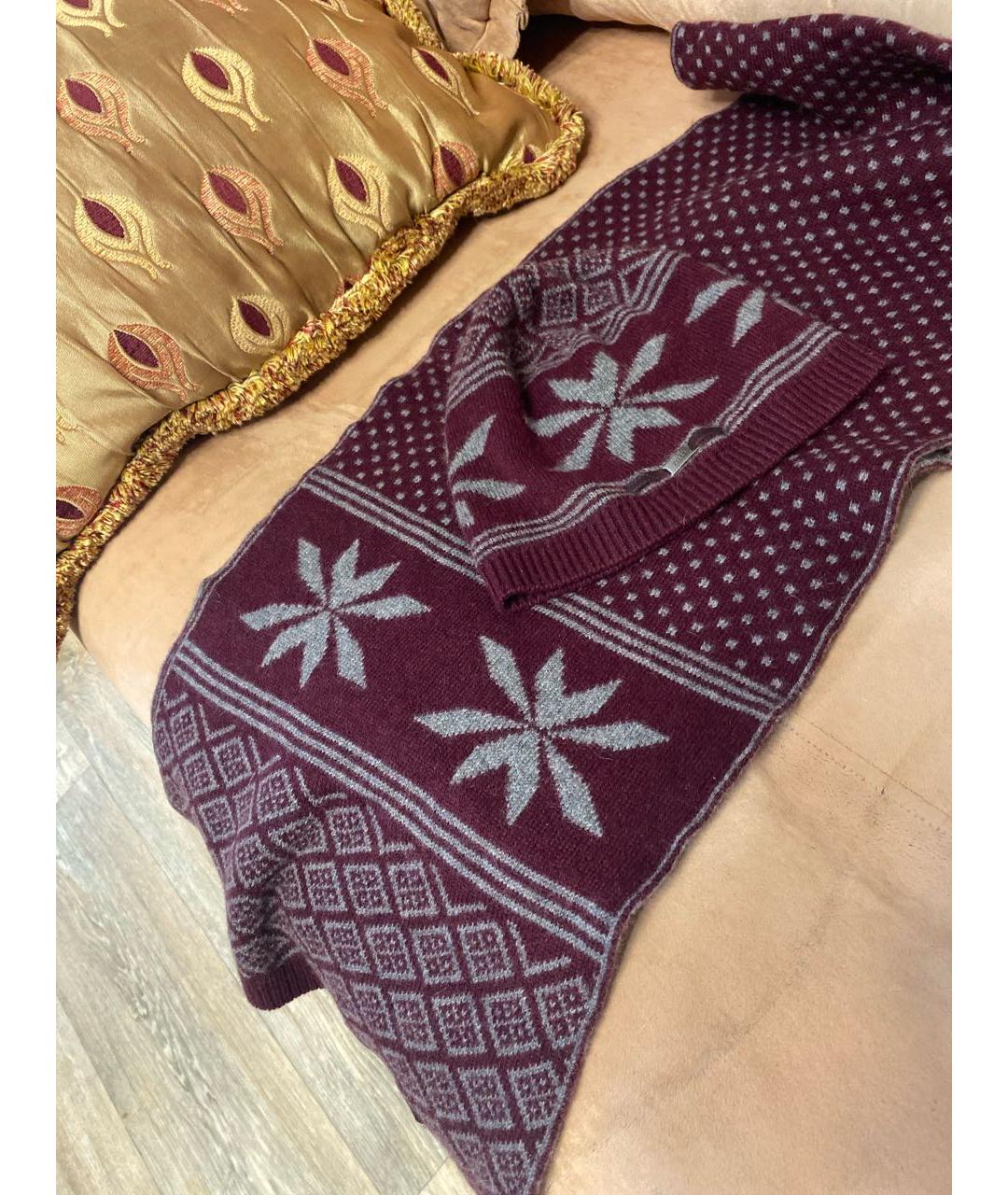 ZILLI Бордовый кашемировый шарф, фото 2