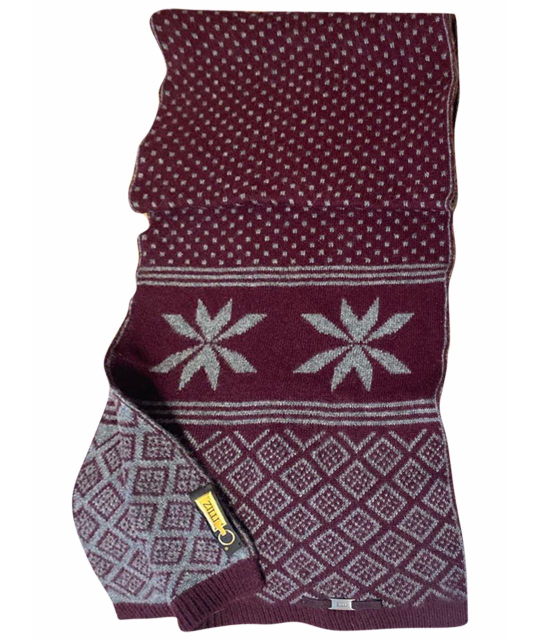 ZILLI Бордовый кашемировый шарф, фото 1