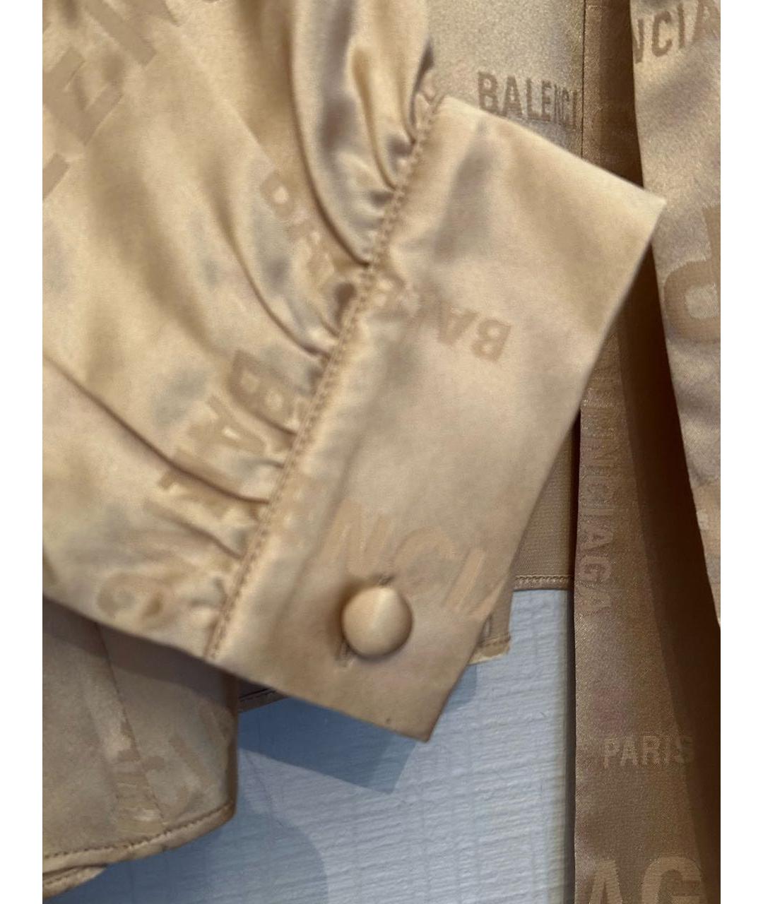 BALENCIAGA Бежевая шелковая блузы, фото 4
