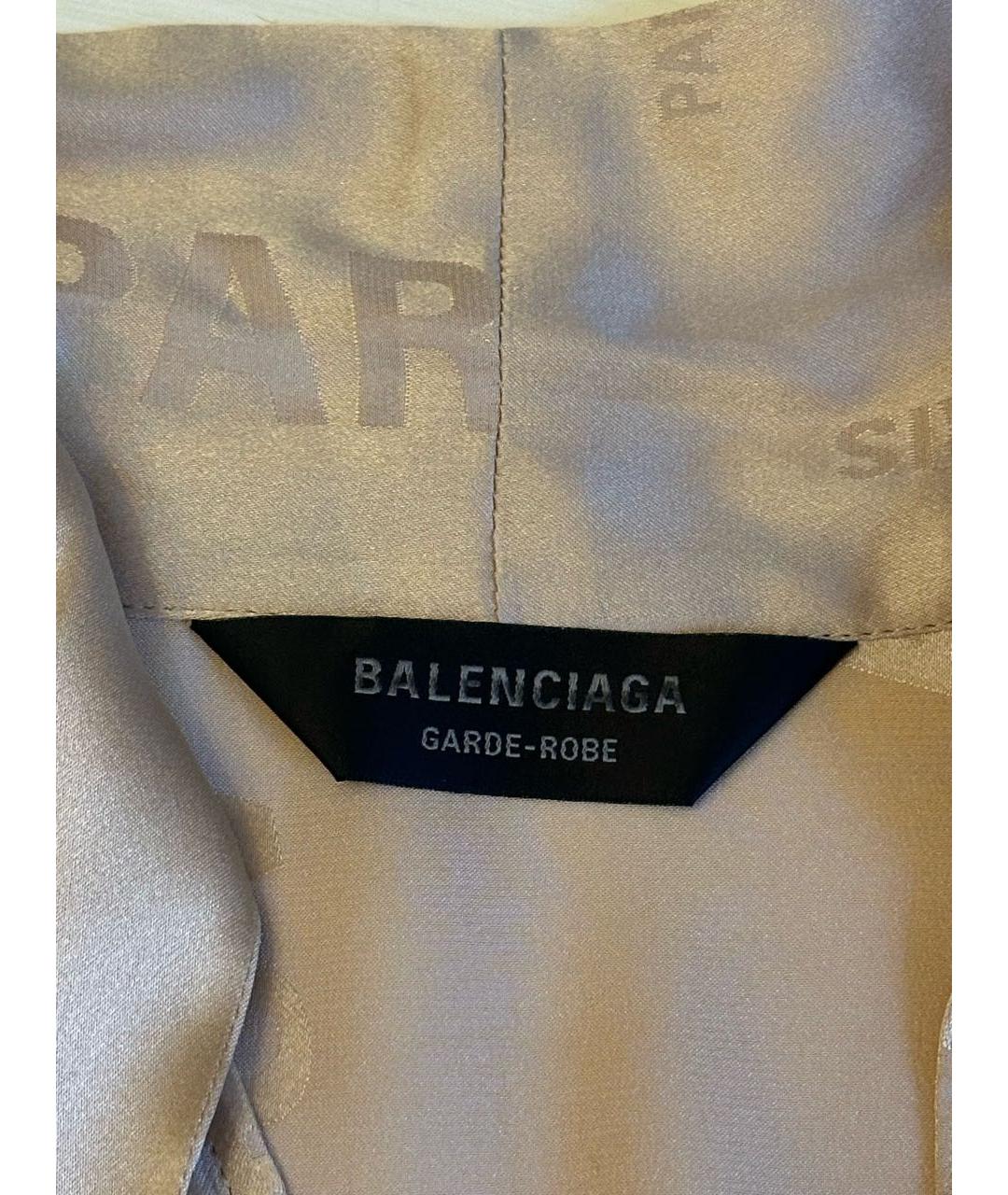 BALENCIAGA Бежевая шелковая блузы, фото 3