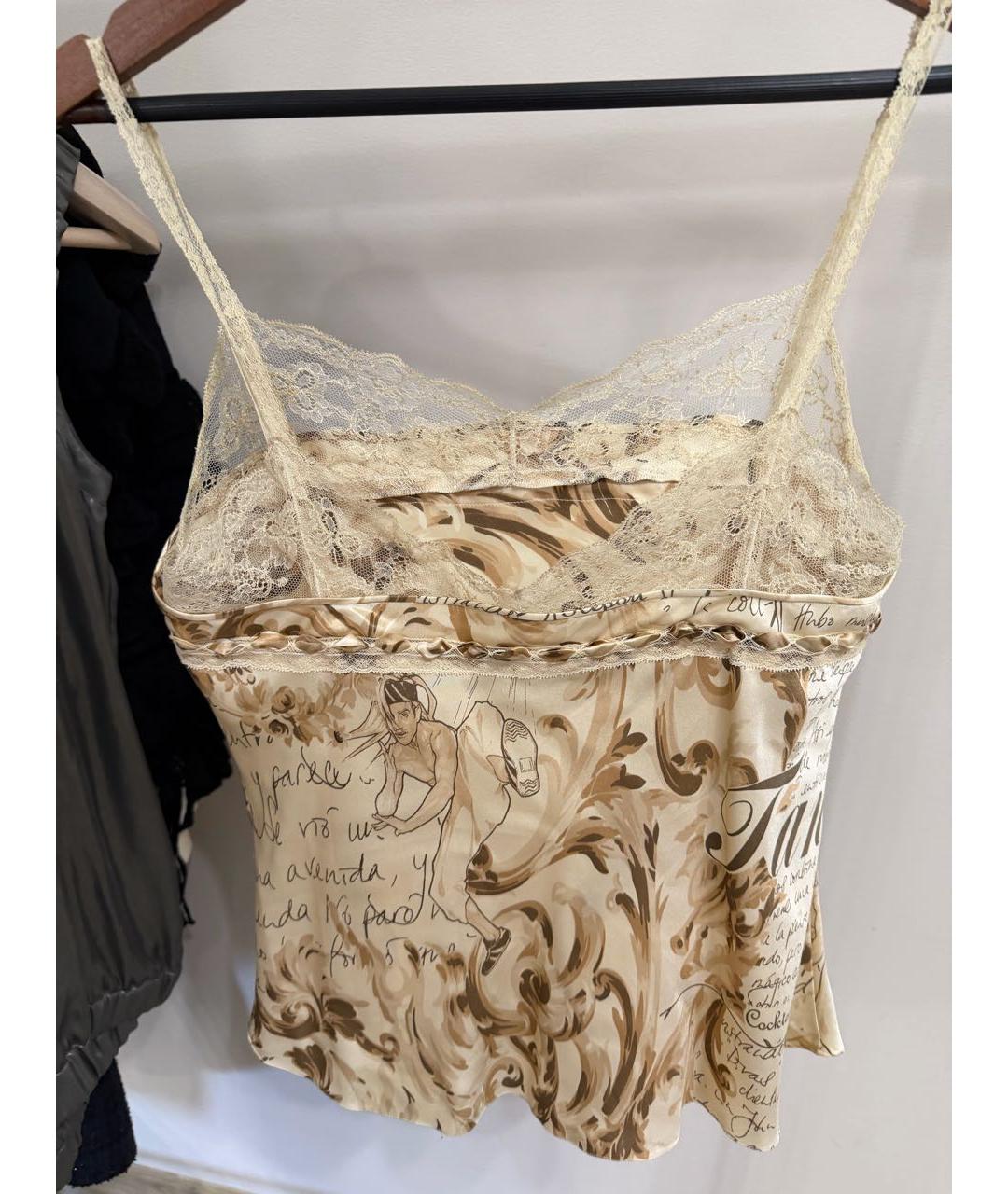 JOHN GALLIANO Бежевая шелковая блузы, фото 2