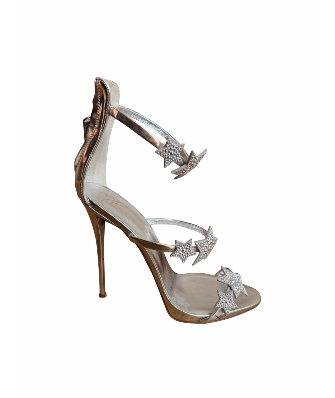 GIUSEPPE ZANOTTI DESIGN Серебряные босоножки из искусственной кожи, фото 1