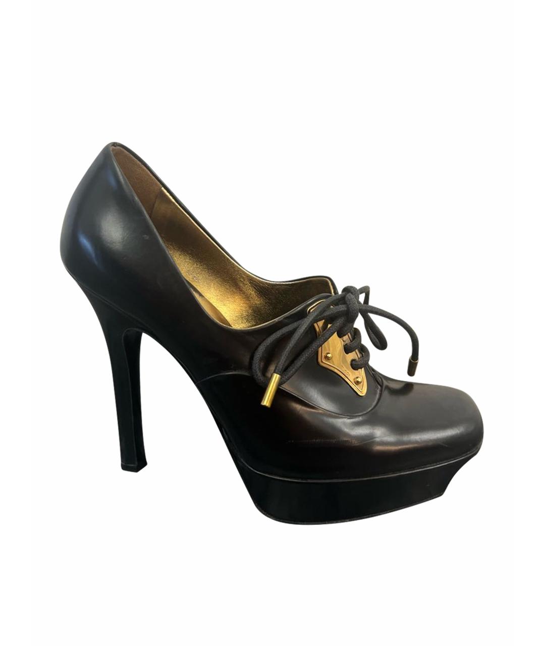 GUCCI Черные ботильоны из лакированной кожи, фото 1