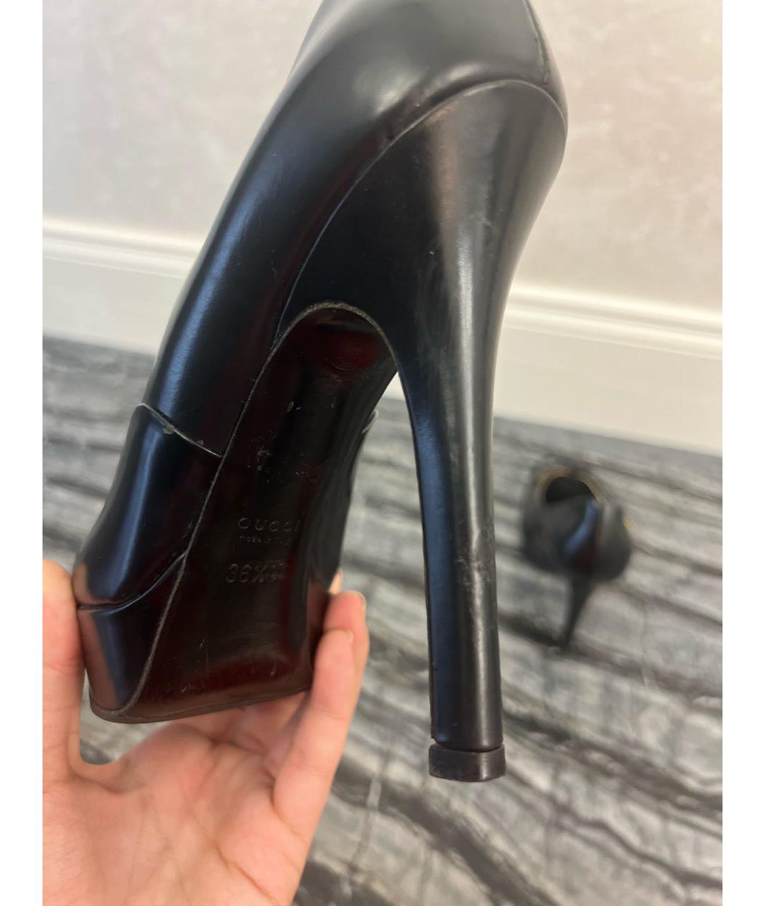 GUCCI Черные ботильоны из лакированной кожи, фото 6
