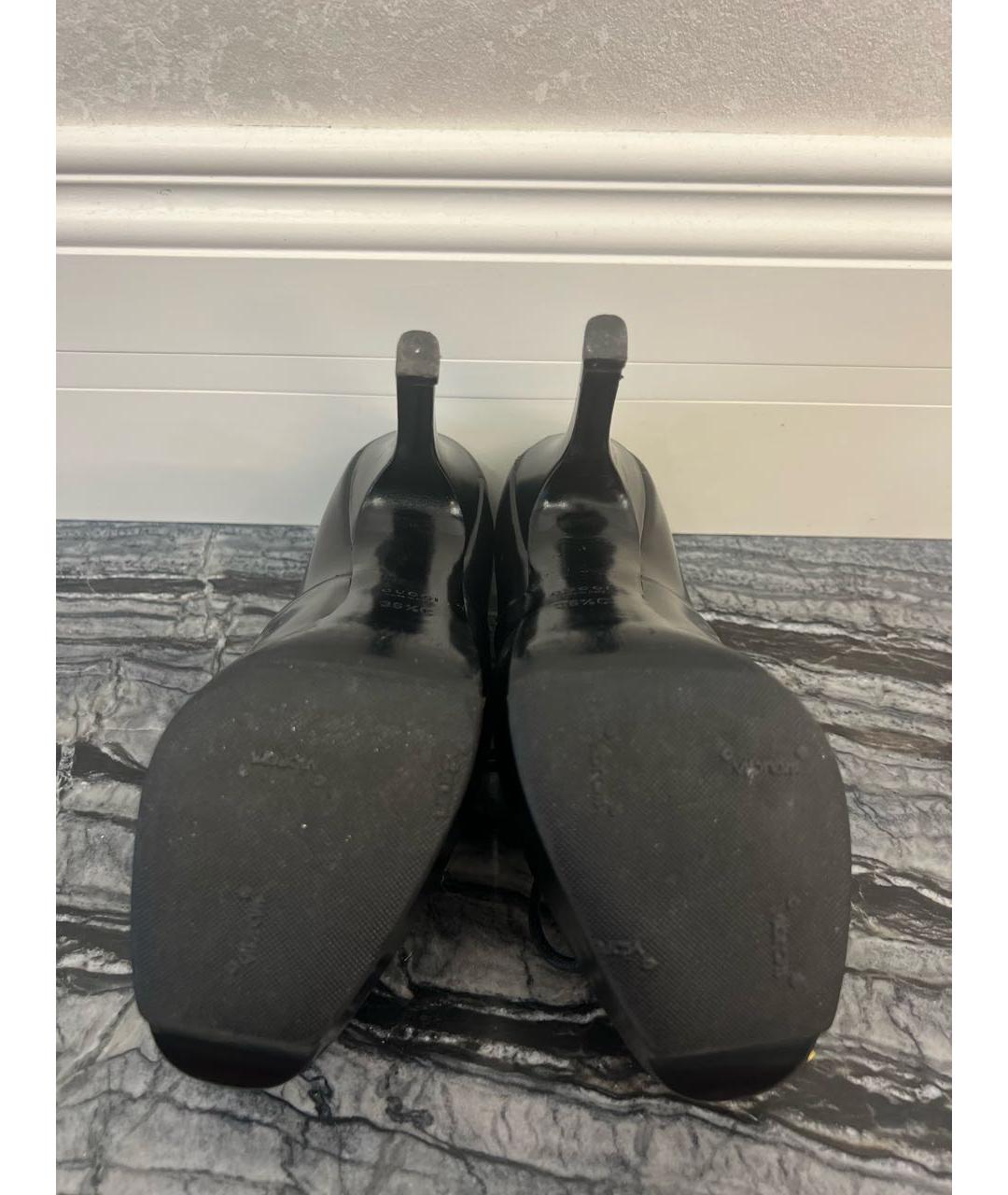 GUCCI Черные ботильоны из лакированной кожи, фото 5