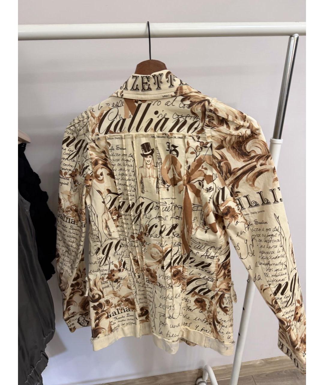 JOHN GALLIANO Бежевый хлопковый жакет/пиджак, фото 2