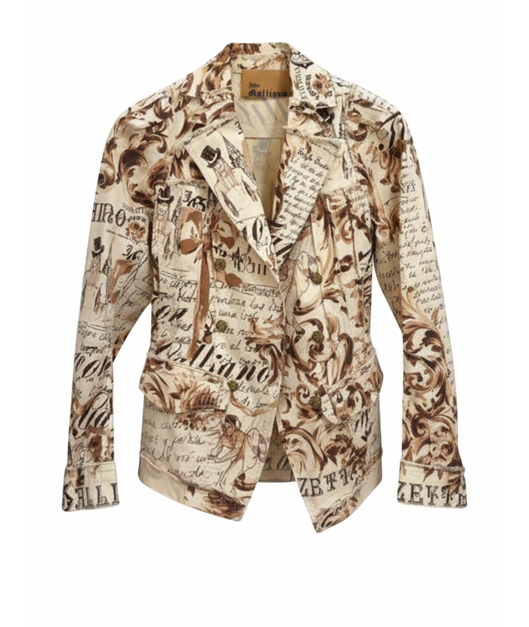 JOHN GALLIANO Бежевый хлопковый жакет/пиджак, фото 1