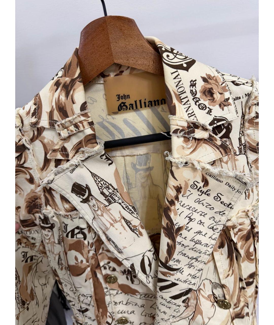 JOHN GALLIANO Бежевый хлопковый жакет/пиджак, фото 3