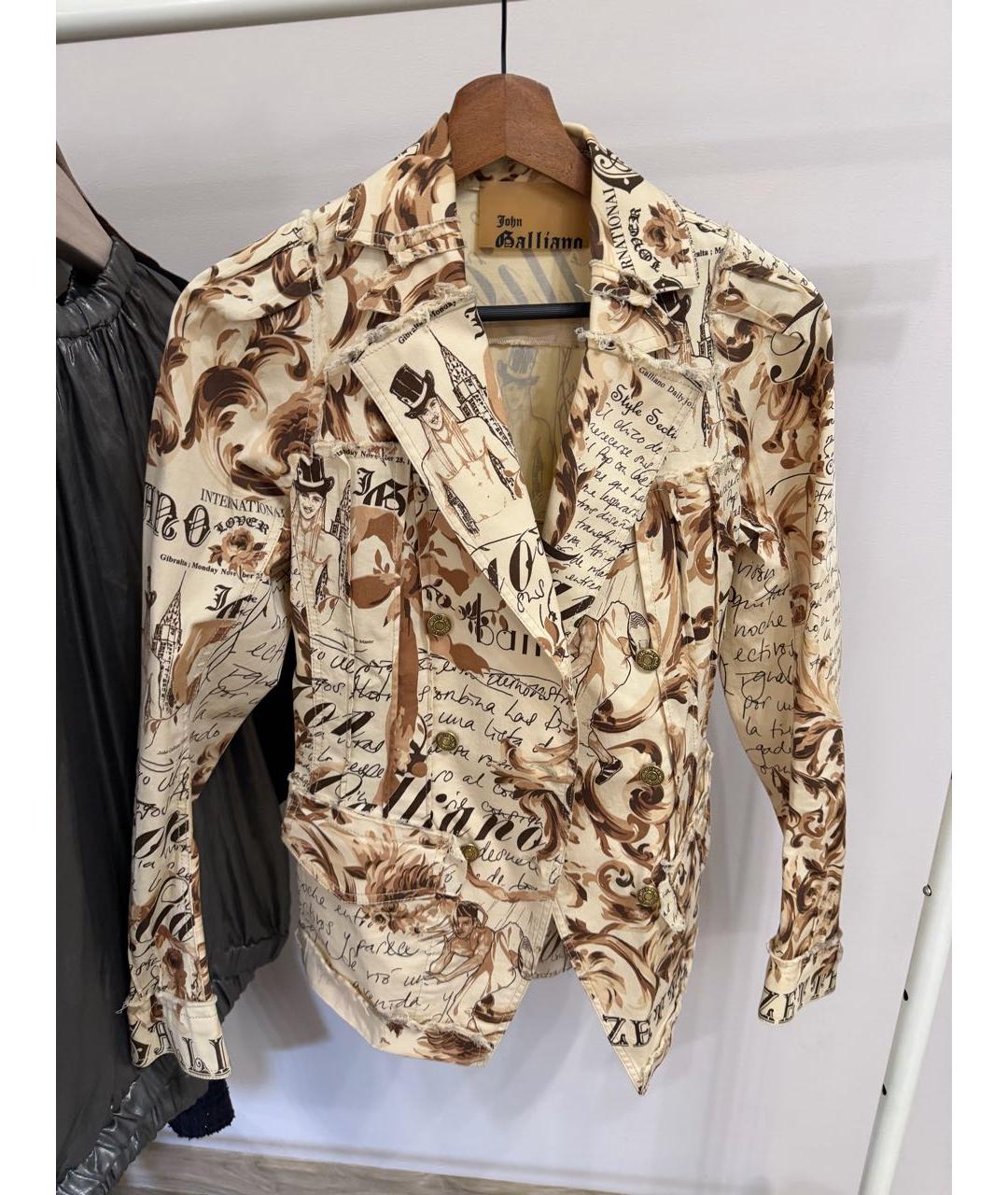 JOHN GALLIANO Бежевый хлопковый жакет/пиджак, фото 5