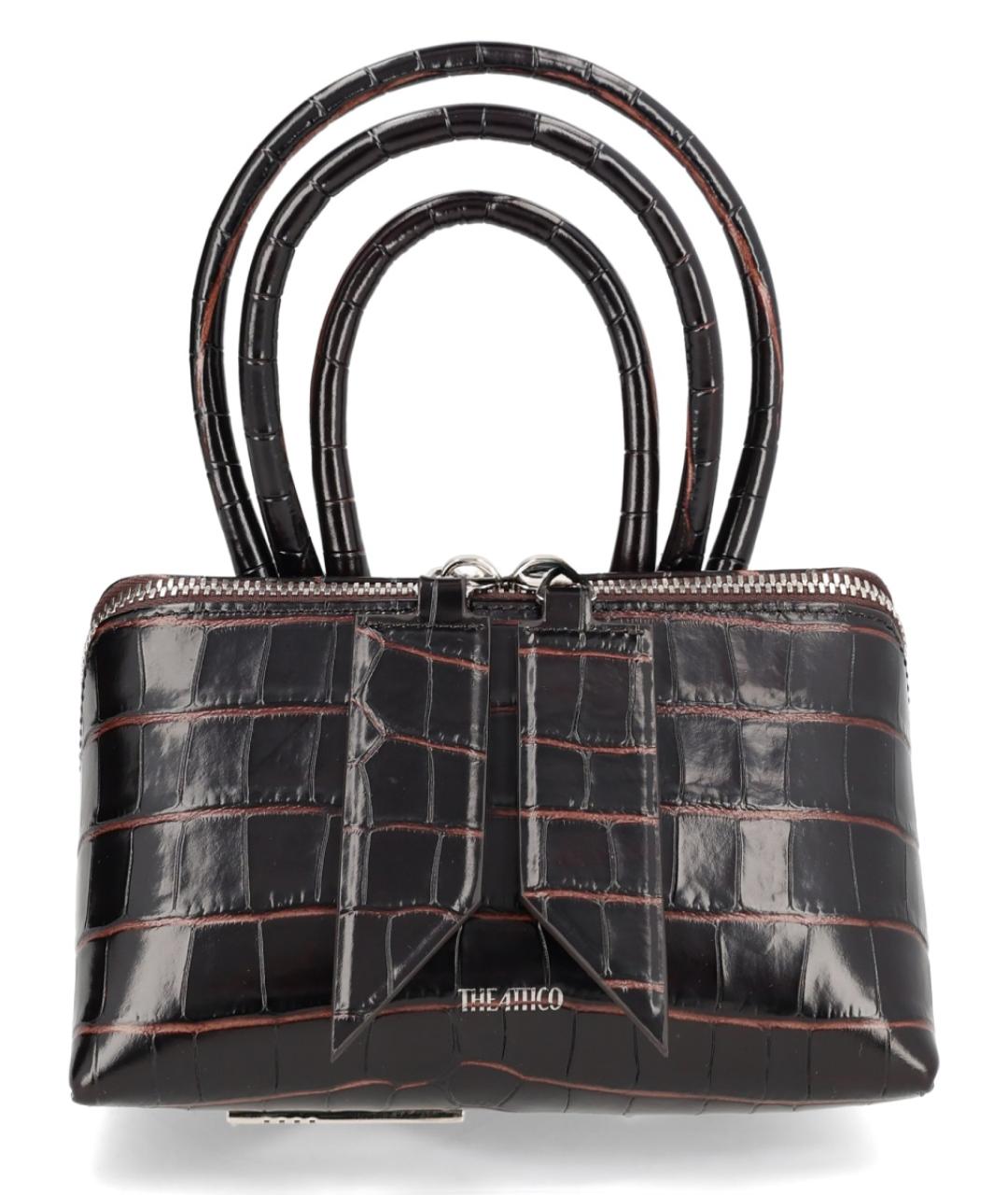 THE ATTICO Коричневая кожаная сумка тоут, фото 1