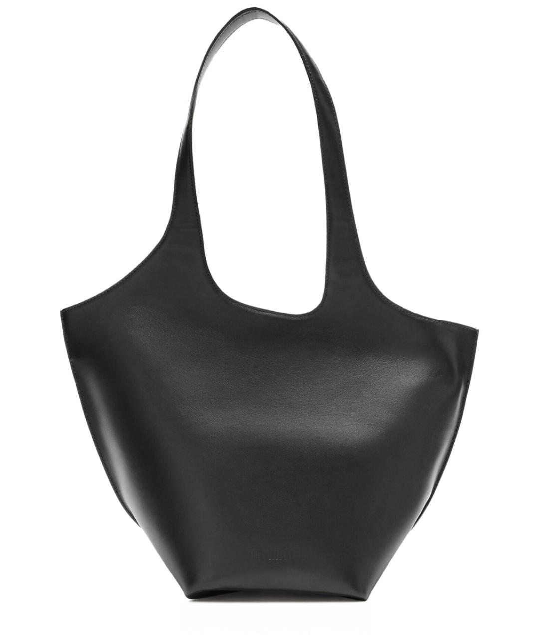 THE ATTICO Черная кожаная сумка тоут, фото 1