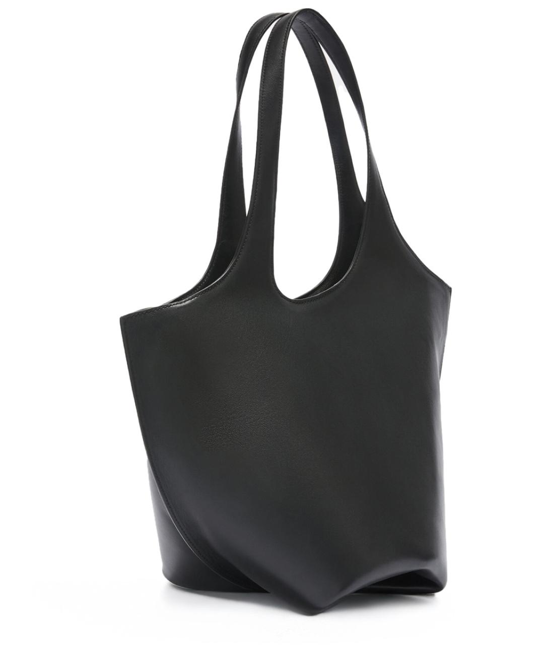 THE ATTICO Черная кожаная сумка тоут, фото 3