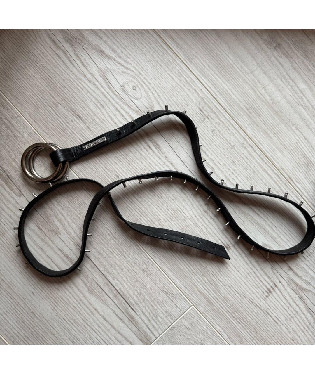 DIESEL Черный кожаный ремень, фото 4