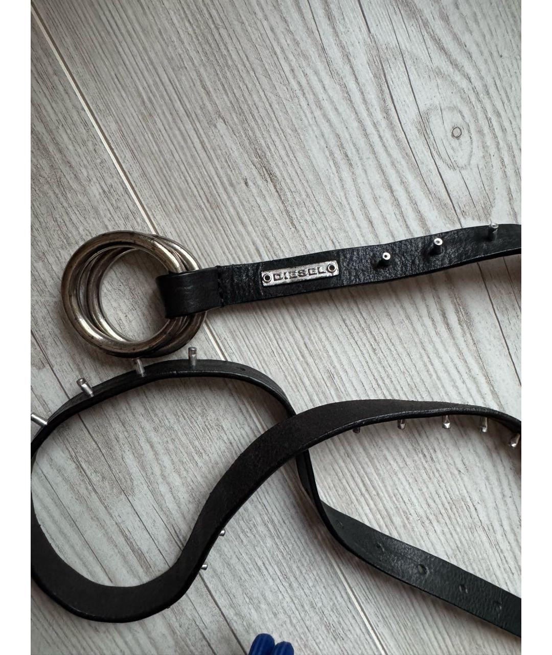 DIESEL Черный кожаный ремень, фото 2