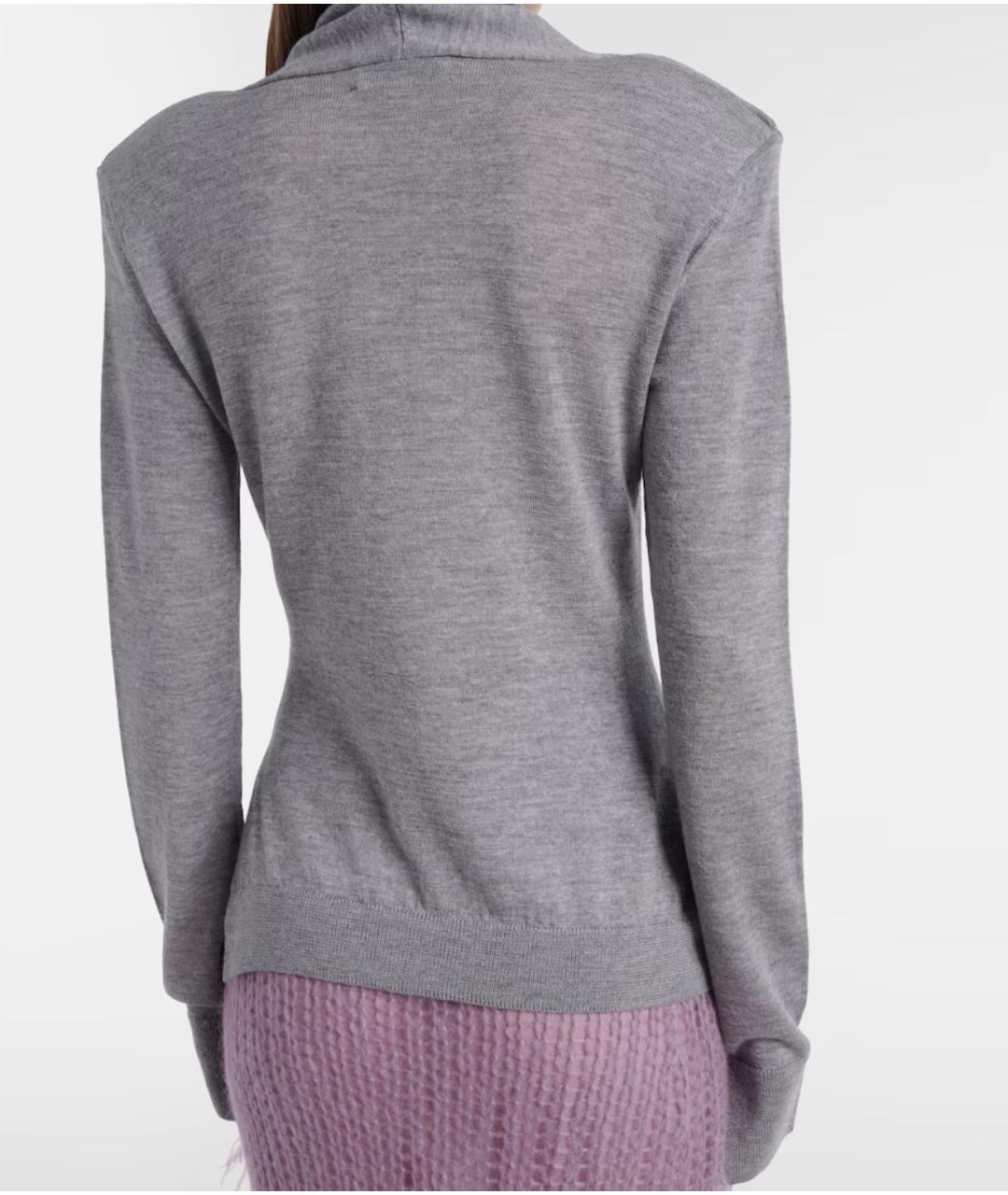 THE ATTICO Серый шерстяной джемпер / свитер, фото 4