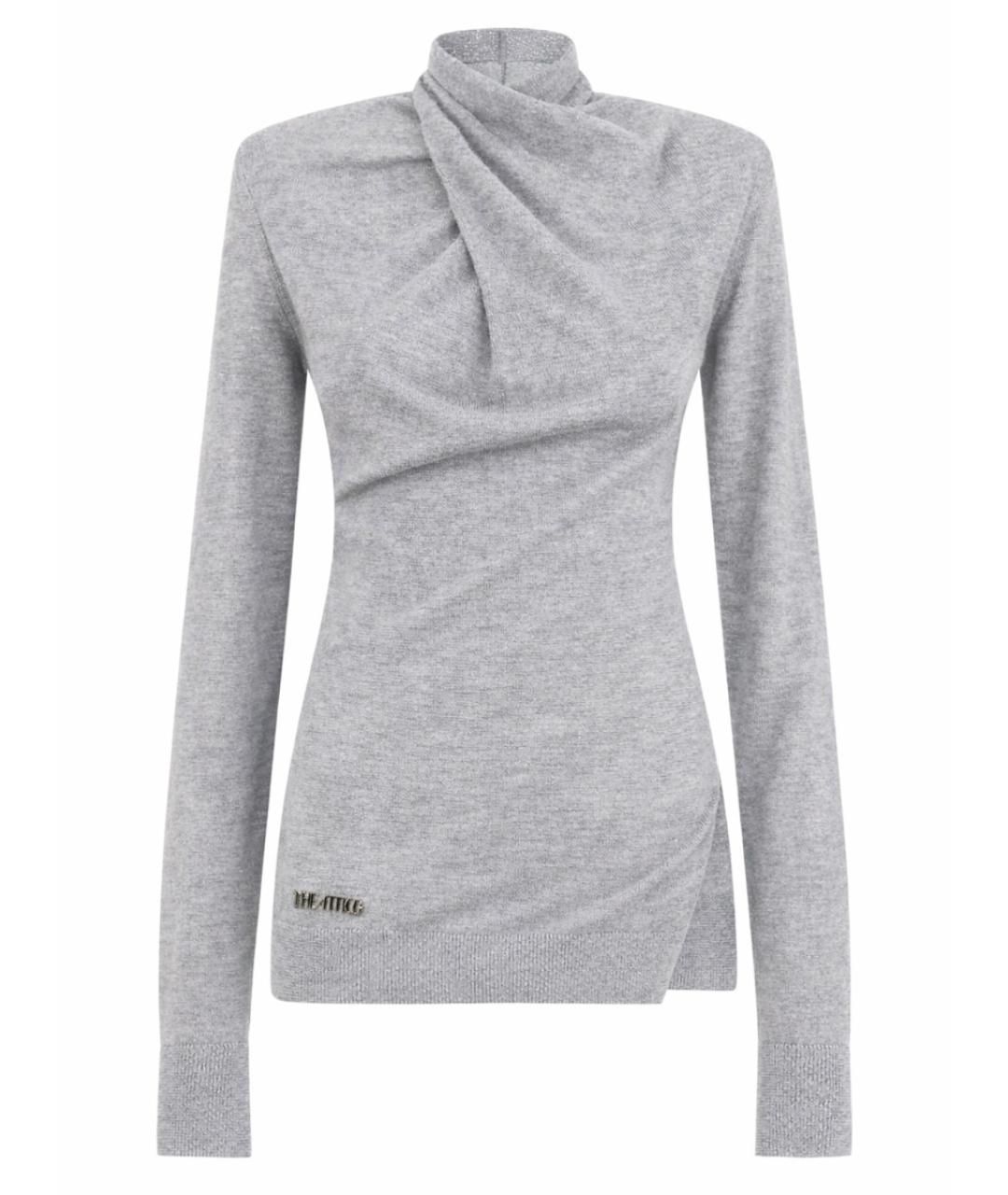 THE ATTICO Серый шерстяной джемпер / свитер, фото 1