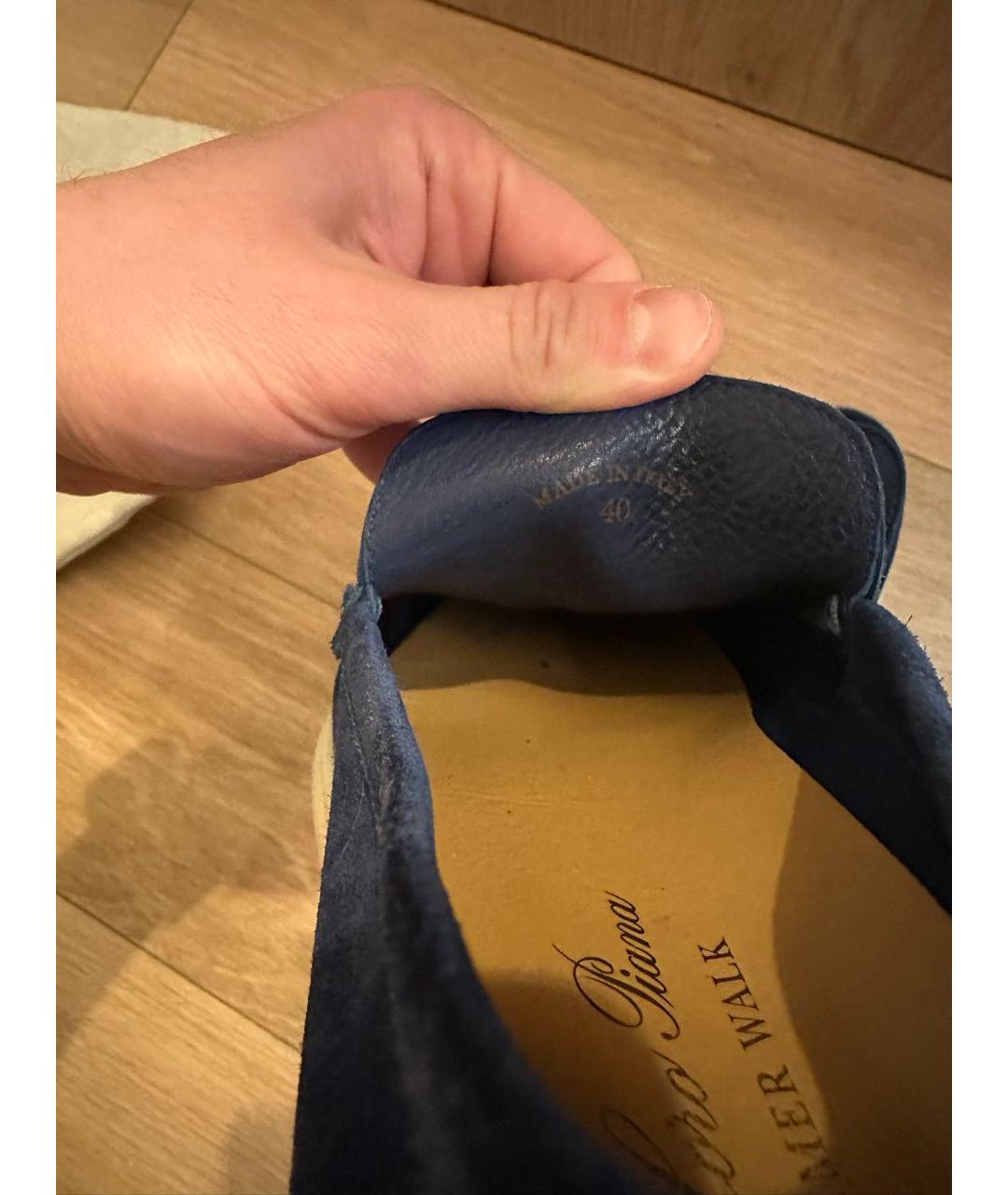 LORO PIANA Темно-синие замшевые лоферы, фото 8