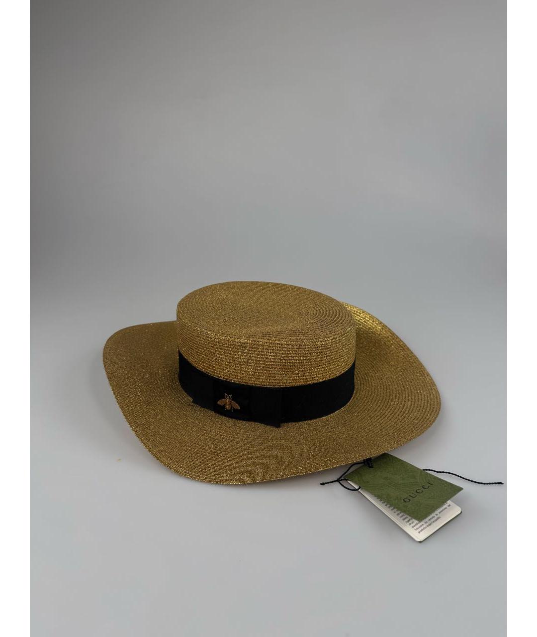 GUCCI Золотая соломенная шляпа, фото 4