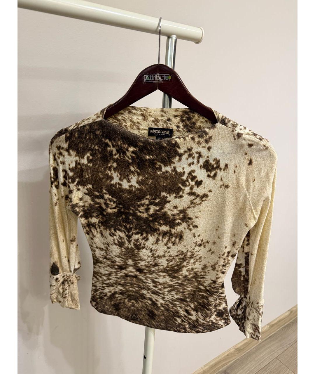 ROBERTO CAVALLI Бежевый шерстяной джемпер / свитер, фото 5