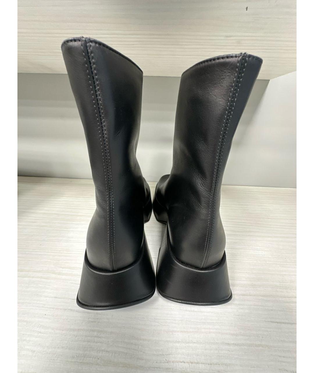 VIC MATIE Черные кожаные сапоги, фото 4