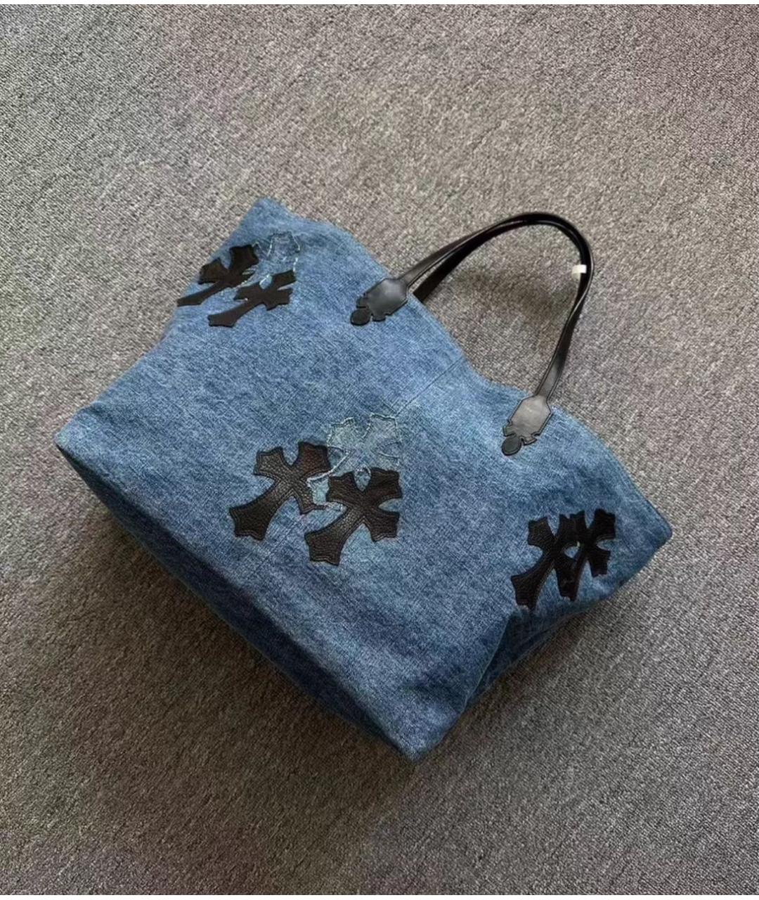 CHROME HEARTS Синяя деним сумка тоут, фото 3