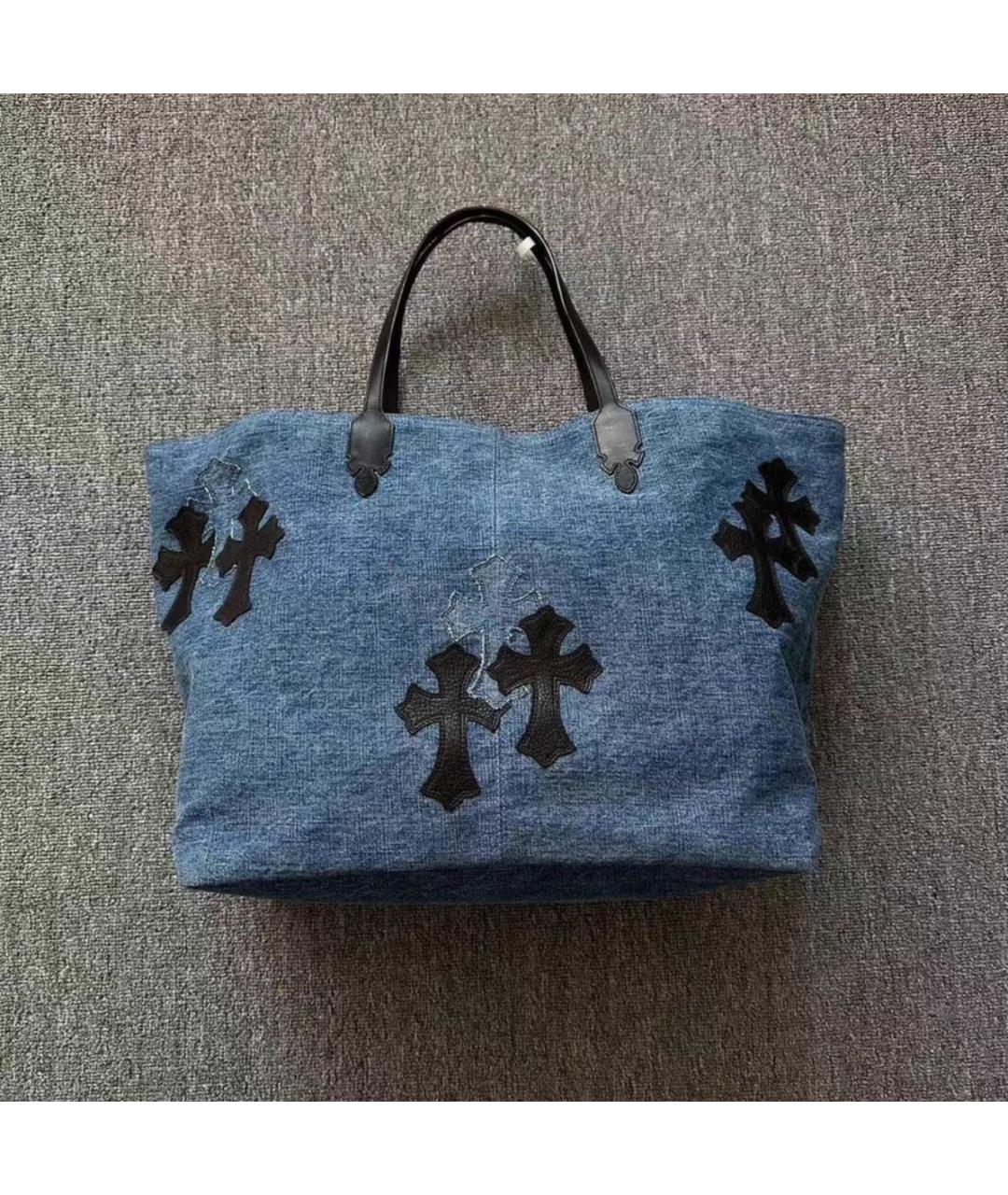 CHROME HEARTS Синяя деним сумка тоут, фото 5